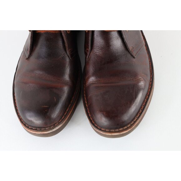 Vintage Clarks Mens 11 M Distressed Leather Ankle Chukkas Chukka Boots Oxblood main image 9